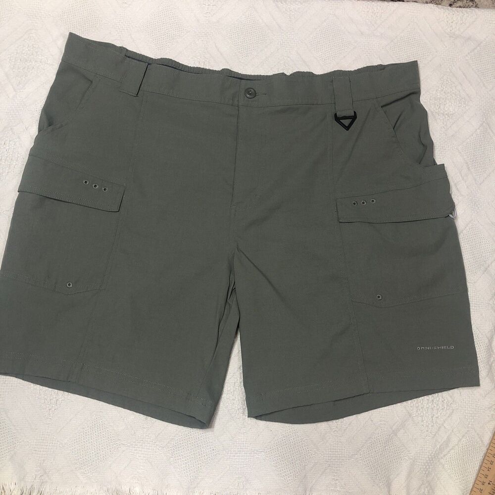 Columbia Men's Cargo Shorts olive green  PFG Bahama Omni-Shade XXL  EUC